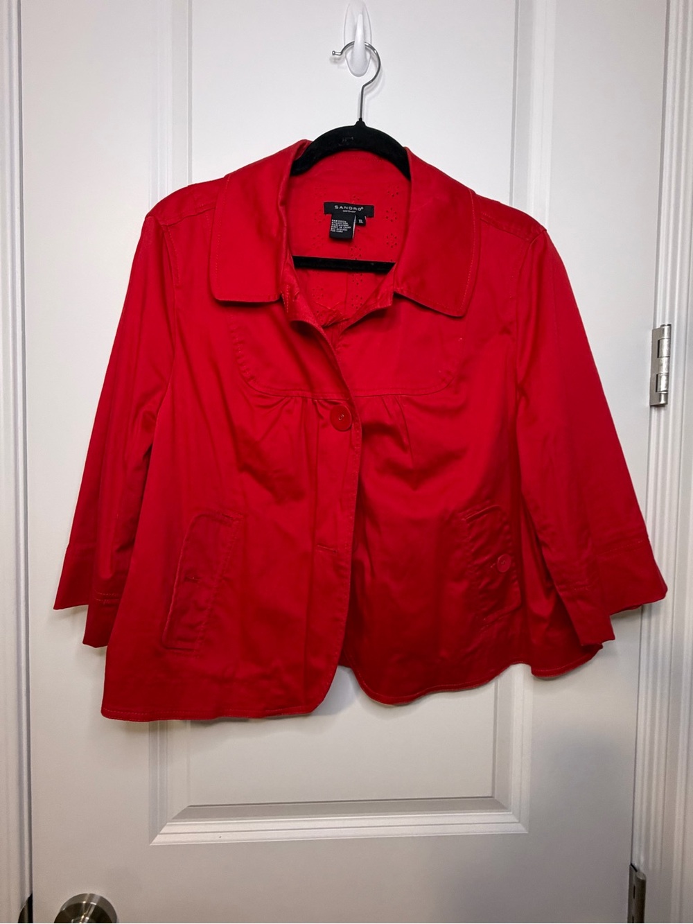 Sandro Bright Red Cropped Blazer